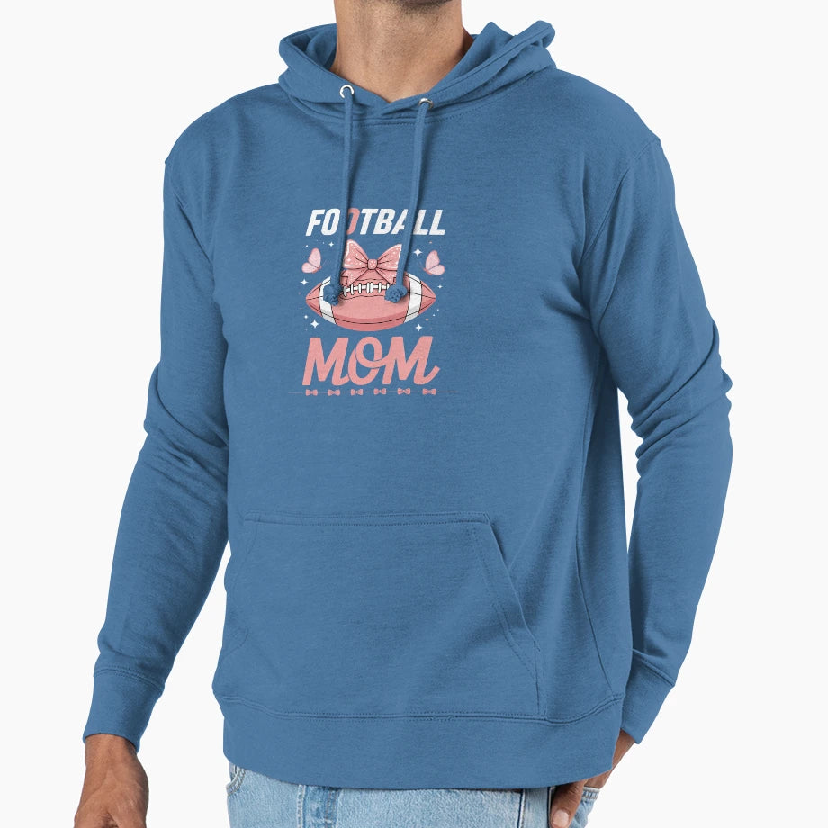 Breast Cancer Awareness Football Mom Hoodie - Novelty Apparel for Adults - T-Shirt, Sweatshirt, Hoodie