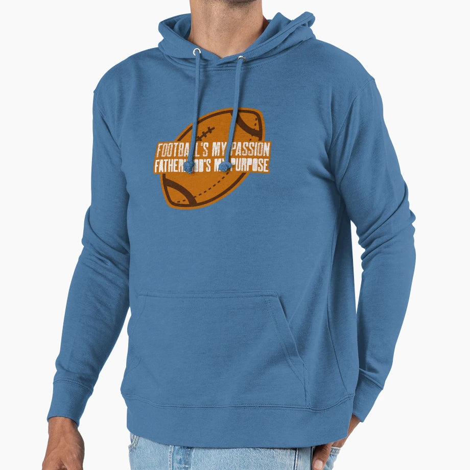 Footballs My Passion Fatherhoods My Hoodie - Fun Novelty Design Men Women - T-Shirt, Sweatshirt, Hoodie