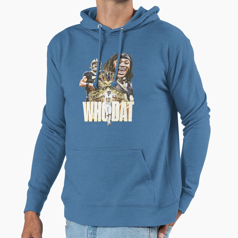 Who Dat Hoodie - Unique Graphic for Adults - T-Shirt, Sweatshirt, Hoodie