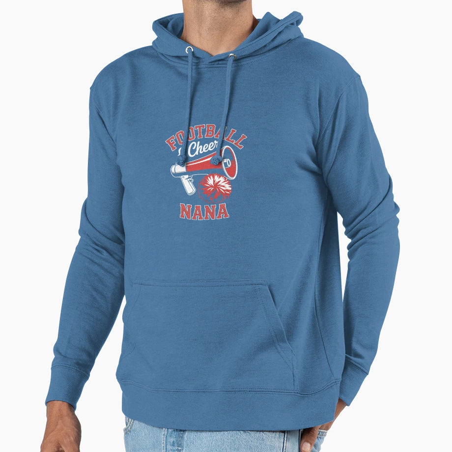 Football Cheer Nana Cheerleader Hoodie - Custom Art Print Unisex - T-Shirt, Sweatshirt, Hoodie