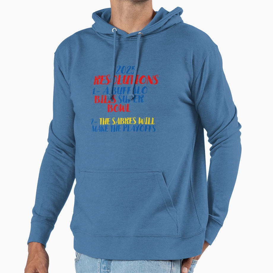 2025 Resolutions Hoodie - Fun Novelty Design Men Women - T-Shirt, Sweatshirt, Hoodie