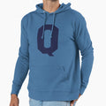Alphabet Marine Blue Q Sports Hoodie - Casual Everyday Wear Men Women - T-Shirt, Sweatshirt, Hoodie
