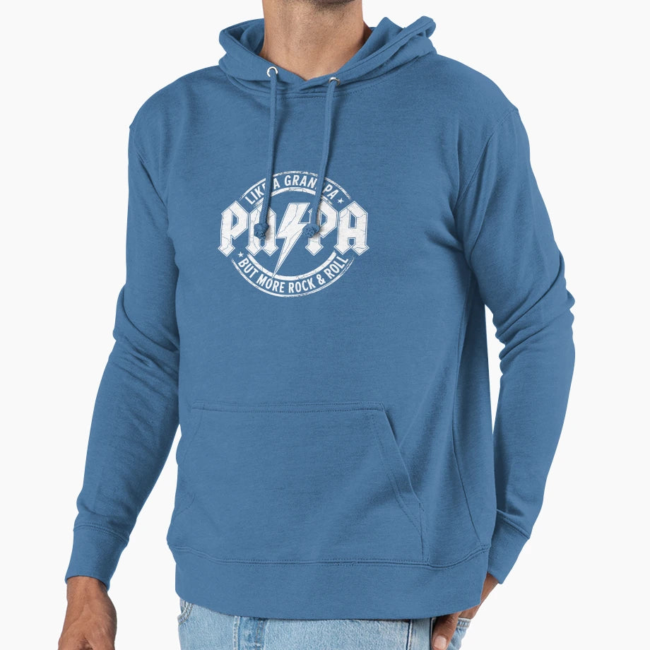 Papa Like Grandpa Fathers Day Rocker Hoodie - Novelty Apparel Men Women - T-Shirt, Sweatshirt, Hoodie