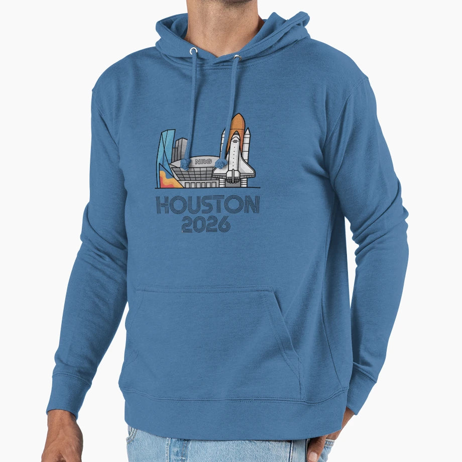 Houston 2026 Space Shuttle Football T-Shirt - Custom Art Print Men Women - T-Shirt, Sweatshirt, Hoodie