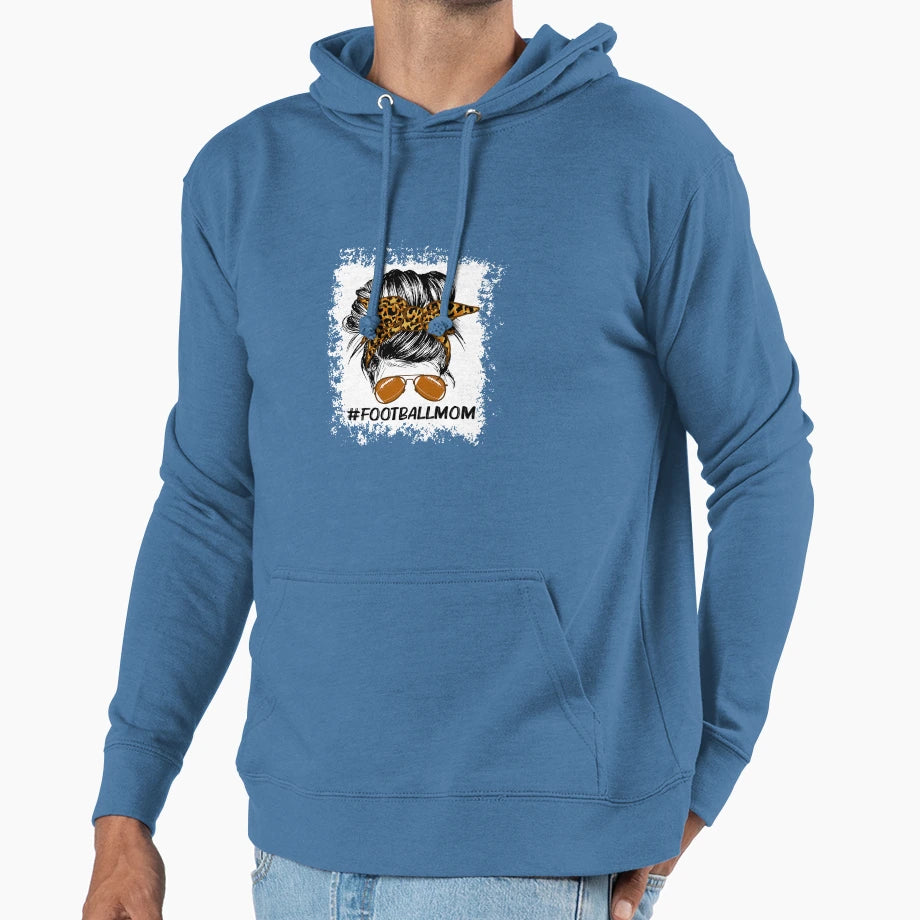 Bleached Ameircan Football Leopard Hoodie - Fun Novelty Design for Adults - T-Shirt, Sweatshirt, Hoodie