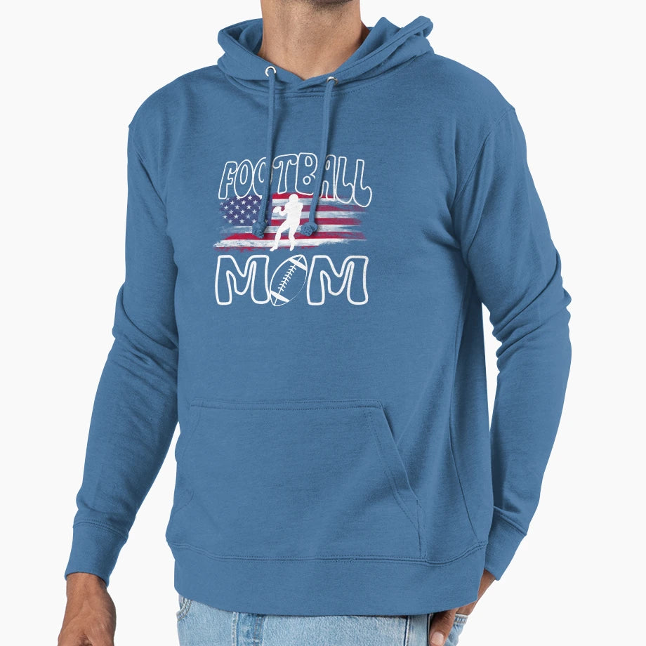 Football Mom Hoodie - Casual Everyday Wear Men Women - T-Shirt, Sweatshirt, Hoodie