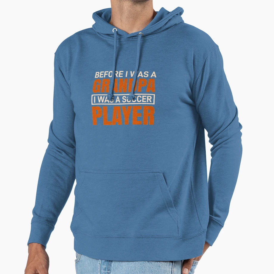 Grandfather Soccer Football Player Hoodie - Graphic Print Unisex - T-Shirt, Sweatshirt, Hoodie