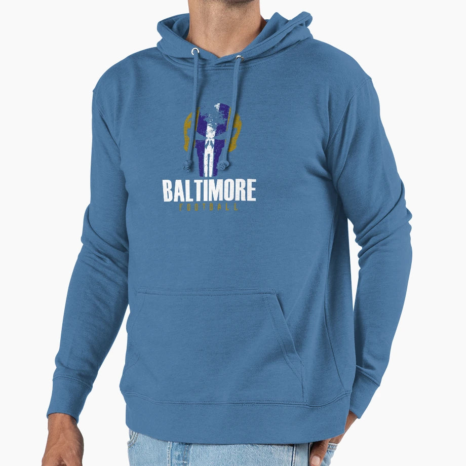 Baltimore Pro Football Grunge Hoodie - Aesthetic Graphic Unisex - T-Shirt, Sweatshirt, Hoodie