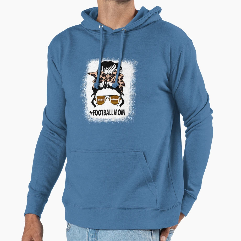 Bleached Football Leopard And Messy Bun Hoodie - Streetwear Style Unisex - T-Shirt, Sweatshirt, Hoodie