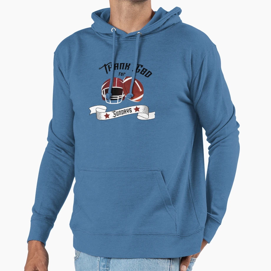 American Football Thank God Sundays Hoodie - Novelty Apparel Unisex - T-Shirt, Sweatshirt, Hoodie