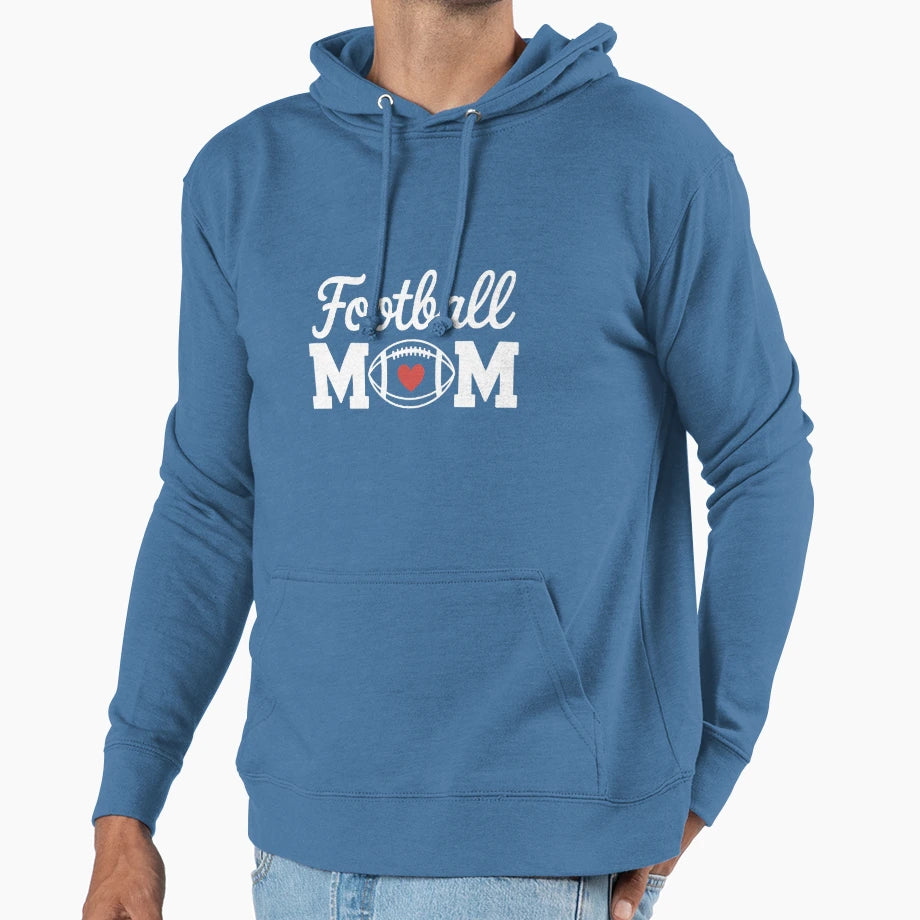 Mom Leopard Football Love Football Player Hoodie - Unique Graphic Unisex - T-Shirt, Sweatshirt, Hoodie