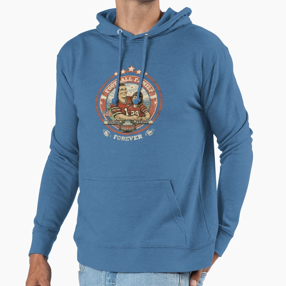 Football Family Forever Hoodie - Novelty Apparel Unisex - T-Shirt, Sweatshirt, Hoodie