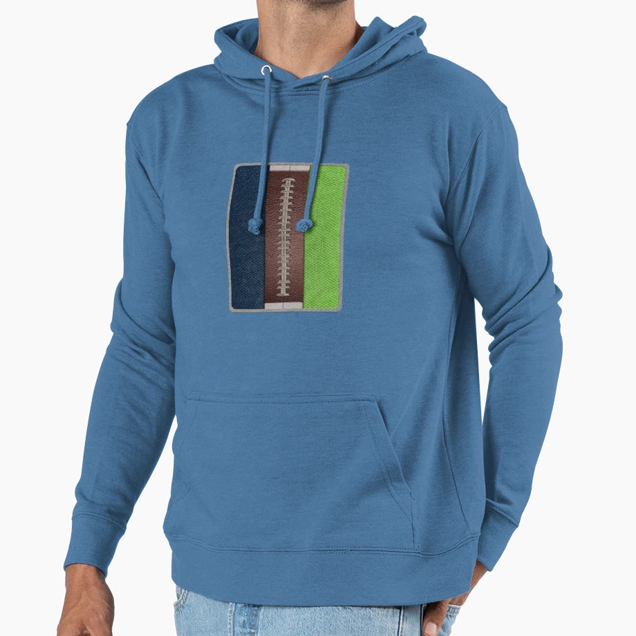 Football Navy Green And Gray Team Hoodie - Trendy Graphic for Adults - T-Shirt, Sweatshirt, Hoodie