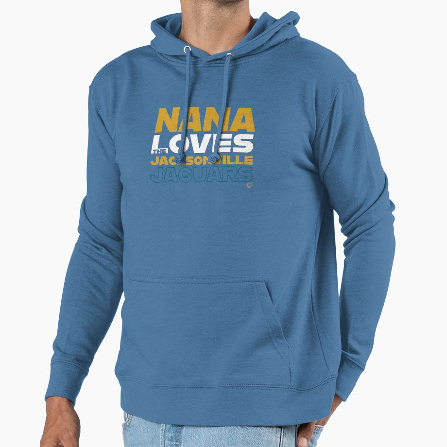 Nana Loves Jacksonville Jaguars T-Shirt - Minimalist Print Unisex - T-Shirt, Sweatshirt, Hoodie