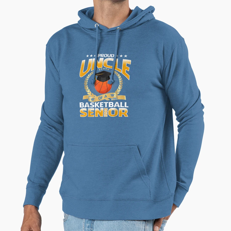 Proud Uncle Basketball Hoodie - Minimalist Print Unisex - T-Shirt, Sweatshirt, Hoodie