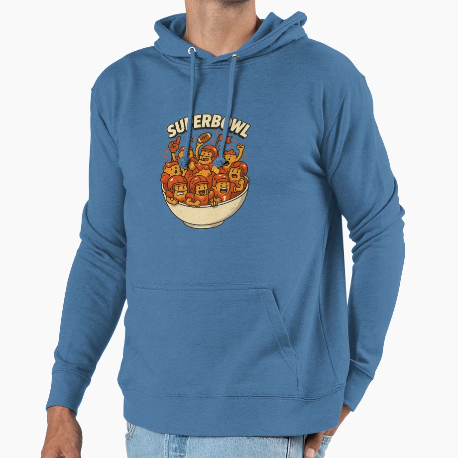 Superbowl Funny Potato Football Cartoon Hoodie - Aesthetic Graphic Unisex - T-Shirt, Sweatshirt, Hoodie