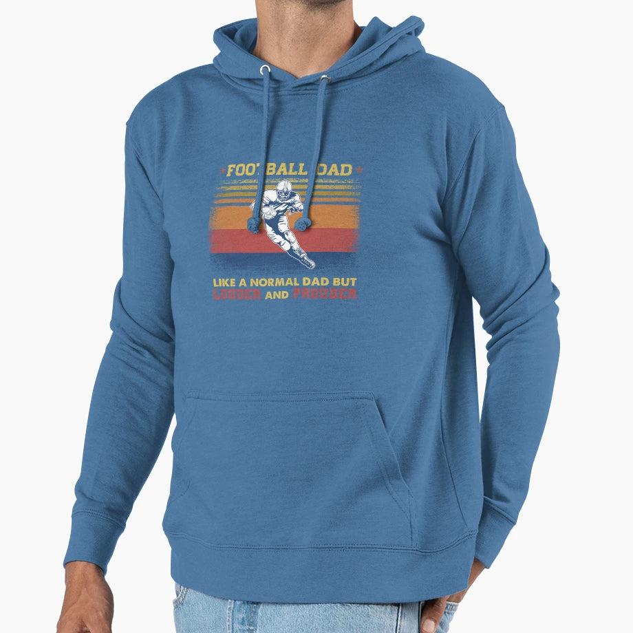 Football Dad Like Normal Dad But Hoodie - Custom Art Print for Adults - T-Shirt, Sweatshirt, Hoodie