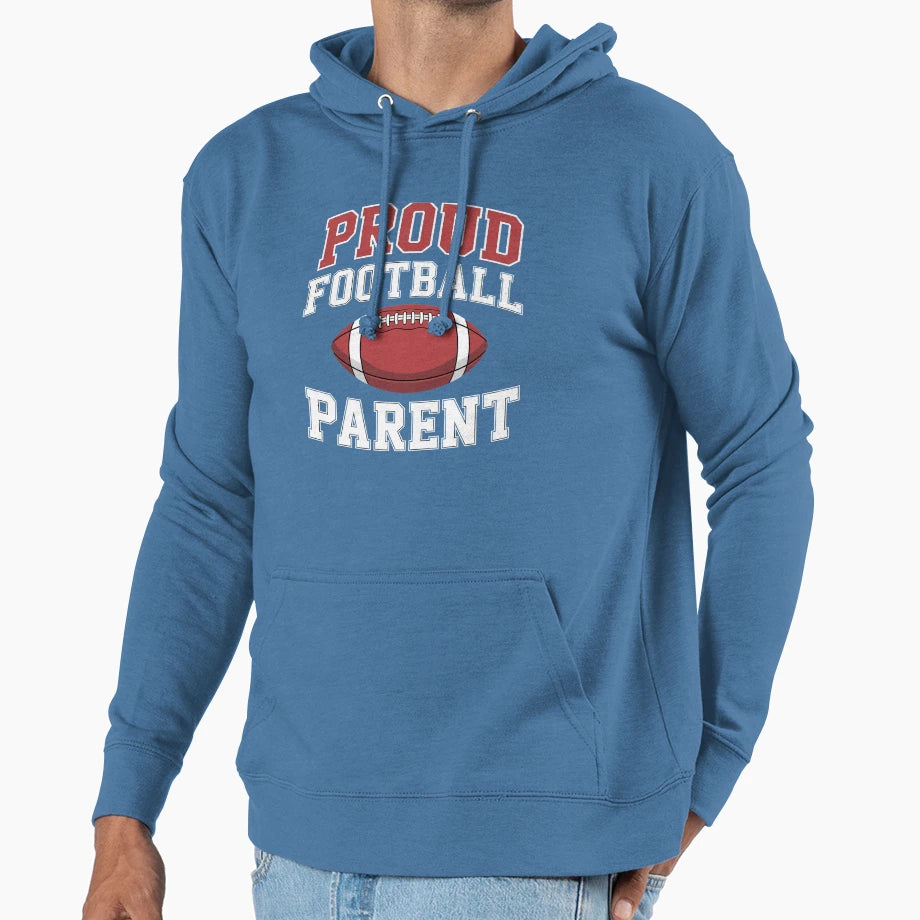 Proud Football Parent Game Day Sports Hoodie - Trendy Graphic Men Women - T-Shirt, Sweatshirt, Hoodie