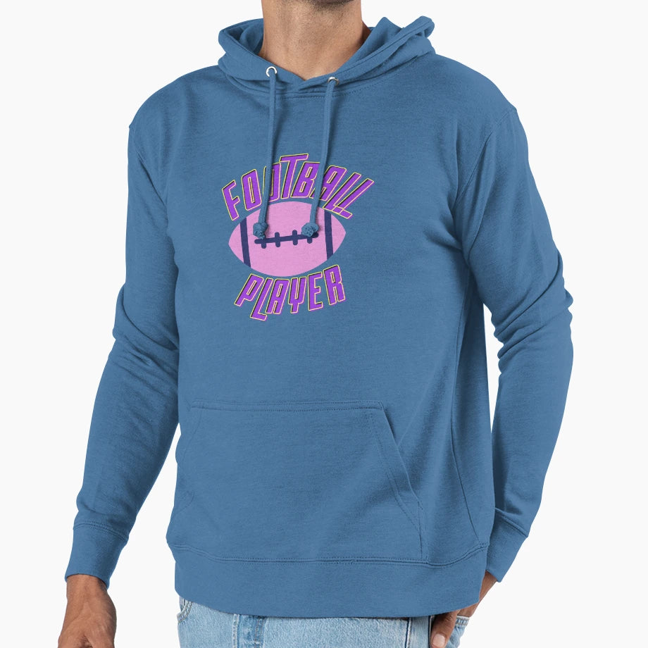 Football Player Football Game Football Hoodie - Trendy Graphic for Adults - T-Shirt, Sweatshirt, Hoodie