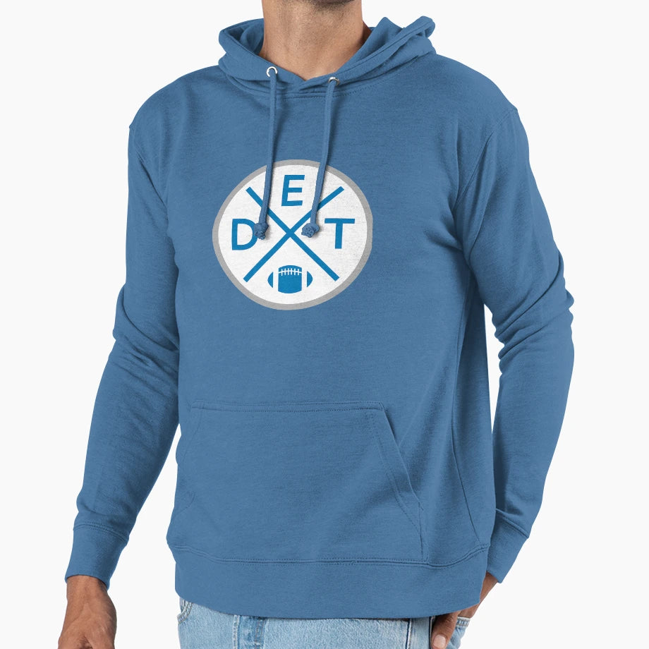 Detroit Football Emblem Det Pride Hoodie - Streetwear Style Unisex - T-Shirt, Sweatshirt, Hoodie