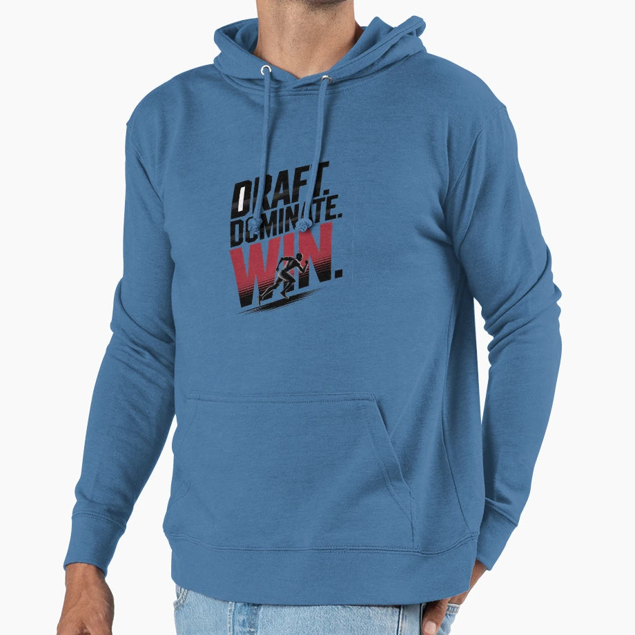 Draft Dominate Win Fantasy Mindset Hoodie - Trendy Graphic for Adults - T-Shirt, Sweatshirt, Hoodie