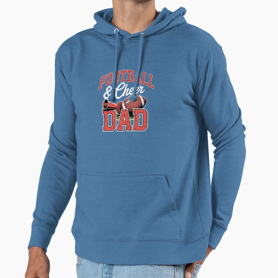 Football Cheer Dad Cheerleader Hoodie - Graphic Print Unisex - T-Shirt, Sweatshirt, Hoodie