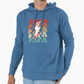 Baseball Dad Papa Groovy Lightning Bolt Hoodie - Novelty Apparel Men Women - T-Shirt, Sweatshirt, Hoodie