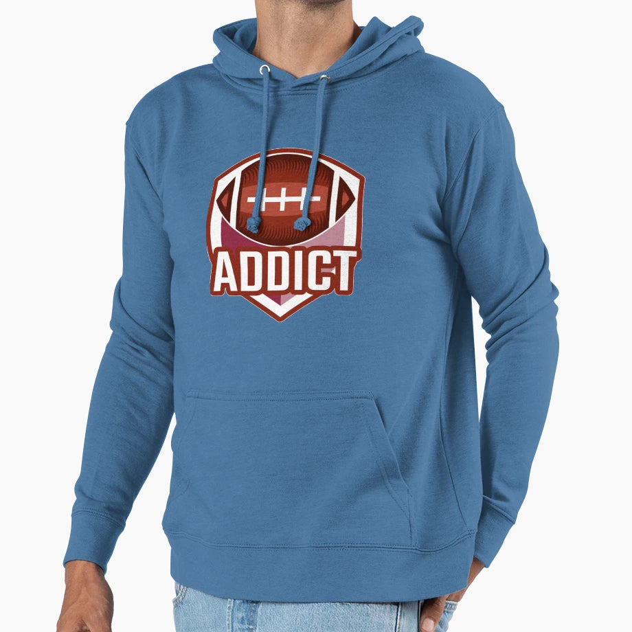 Football Addict Football Lovers Gifts Hoodie - Unique Graphic for Adults - T-Shirt, Sweatshirt, Hoodie