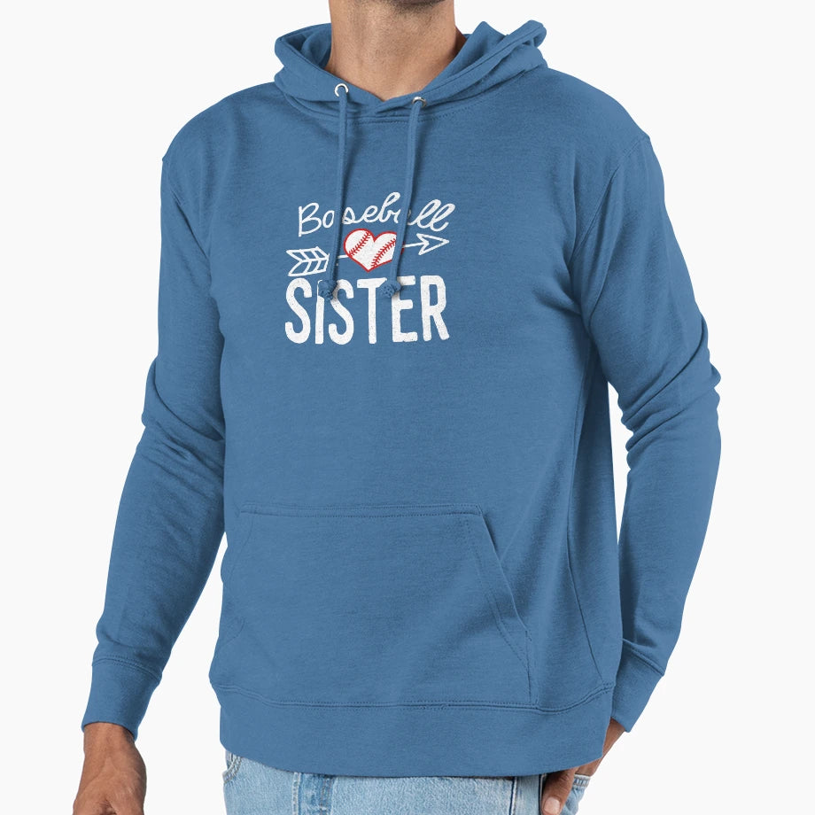 Baseball Sister Hoodie - Minimalist Print for Adults - T-Shirt, Sweatshirt, Hoodie
