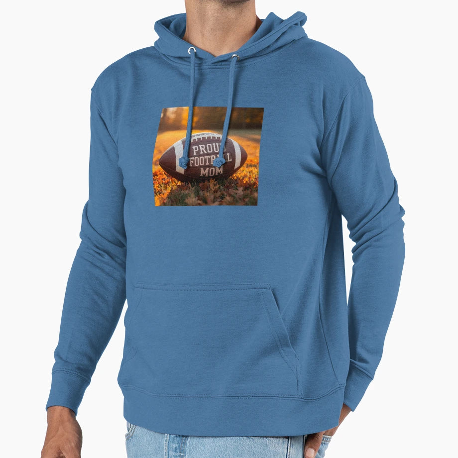 Proud Football Mom Fall Leaves And Hoodie - Unique Graphic for Adults - T-Shirt, Sweatshirt, Hoodie
