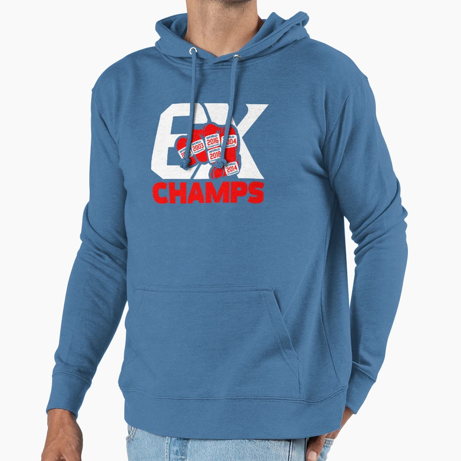 6X Champs 6 Ring Hoodie - Graphic Print Men Women - T-Shirt, Sweatshirt, Hoodie