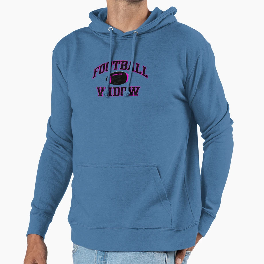 Football Widow Hoodie - Minimalist Print for Adults - T-Shirt, Sweatshirt, Hoodie