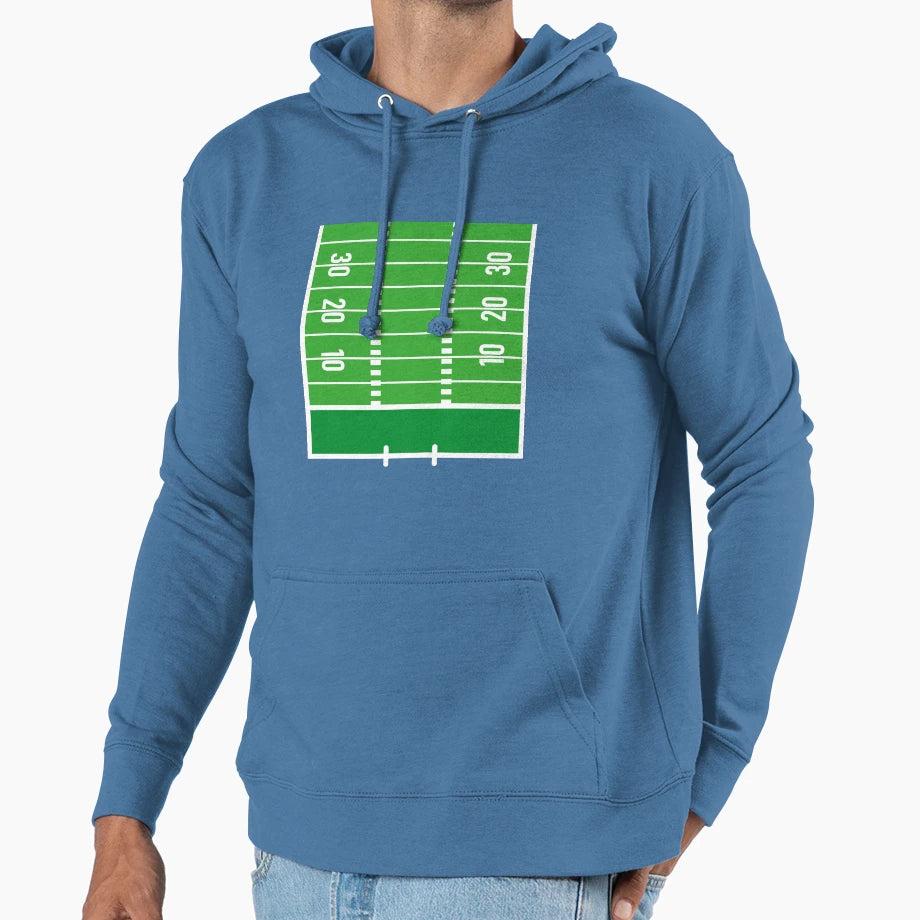 American Football Field Hoodie - Casual Everyday Wear for Adults - T-Shirt, Sweatshirt, Hoodie