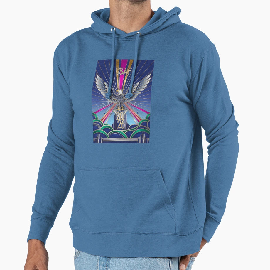Usaf Art Deco New Year Hoodie - Trendy Graphic for Adults - T-Shirt, Sweatshirt, Hoodie