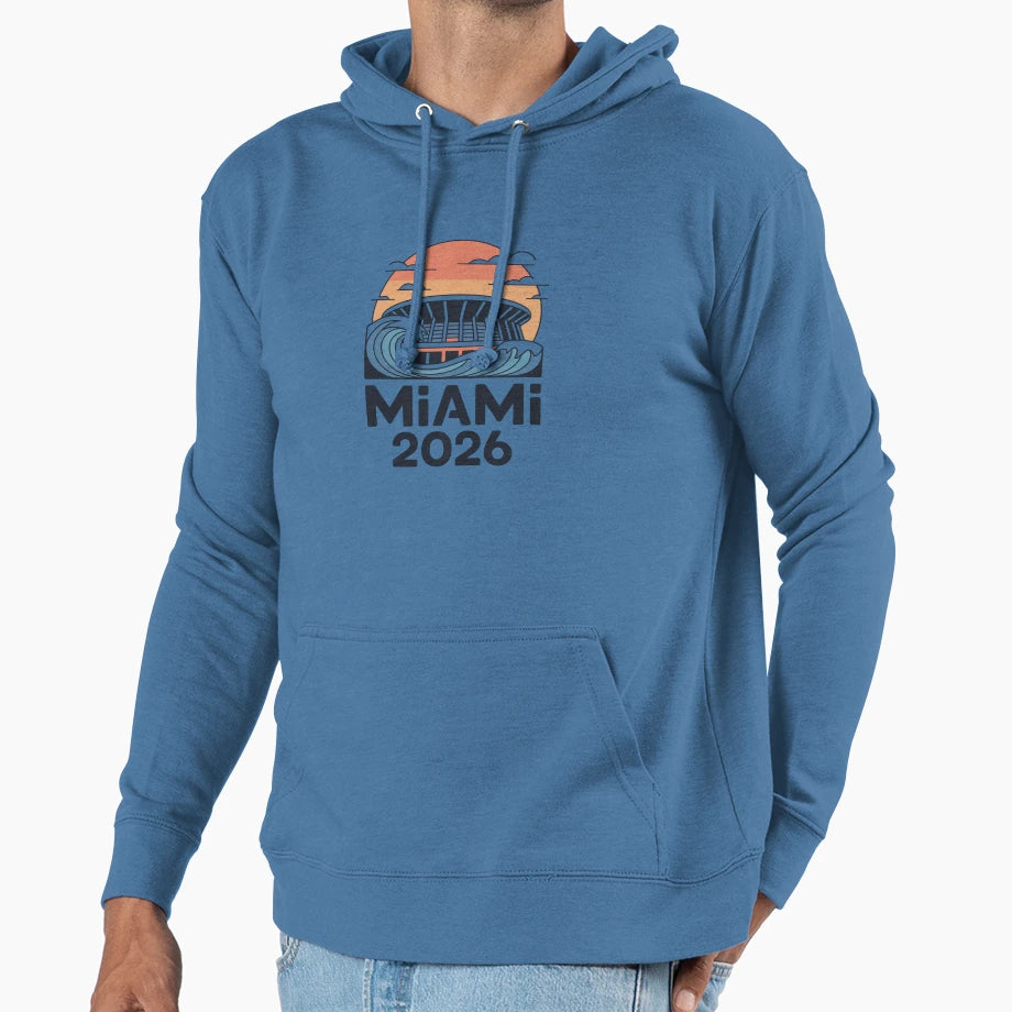 Miami 2026 Ocean Wave Football V10 T-Shirt - Graphic Print Men Women - T-Shirt, Sweatshirt, Hoodie
