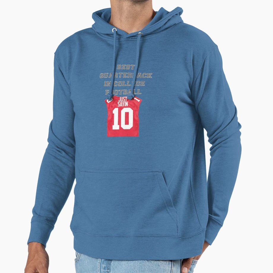 Best Quarterback College Football Just Hoodie - Aesthetic Graphic Unisex - T-Shirt, Sweatshirt, Hoodie