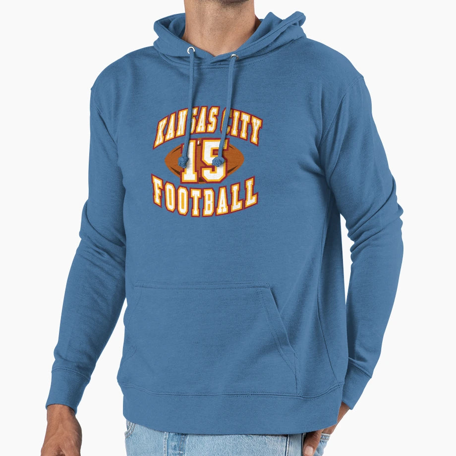 Kansas City Football 15 Hoodie - Unique Graphic Men Women - T-Shirt, Sweatshirt, Hoodie