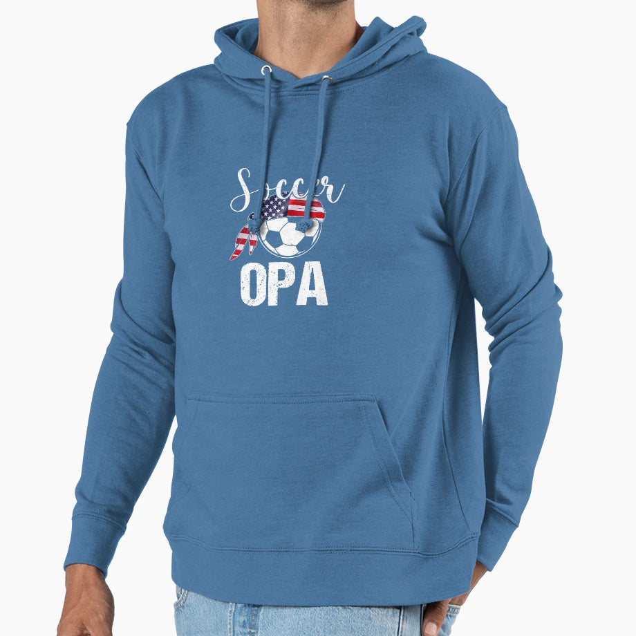 Soccer Opa American Flag Soccer Opa Hoodie - Aesthetic Graphic Unisex - T-Shirt, Sweatshirt, Hoodie