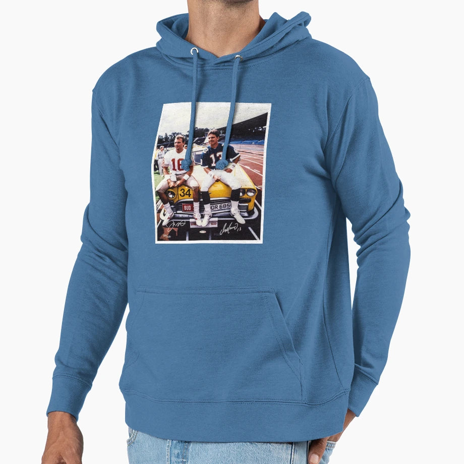 Dan Marino Joe Montana Hoodie - Fun Novelty Design Men Women - T-Shirt, Sweatshirt, Hoodie
