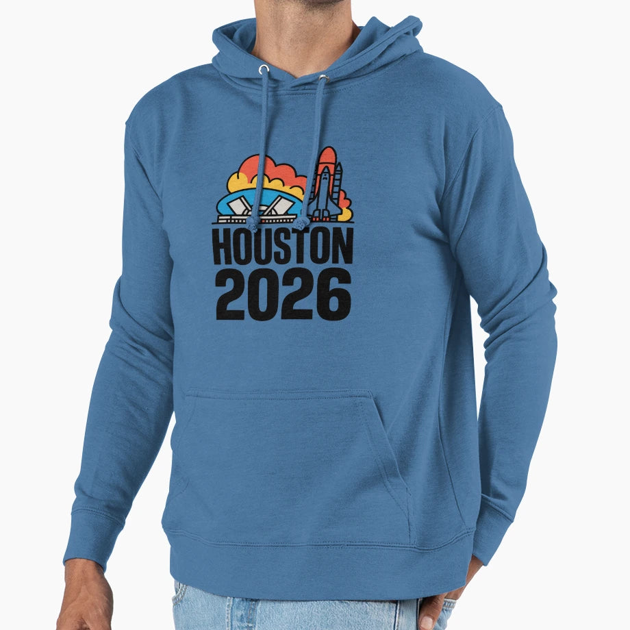 Houston 2026 Space Shuttle Football V21 T-Shirt - Graphic Print for Adults - T-Shirt, Sweatshirt, Hoodie