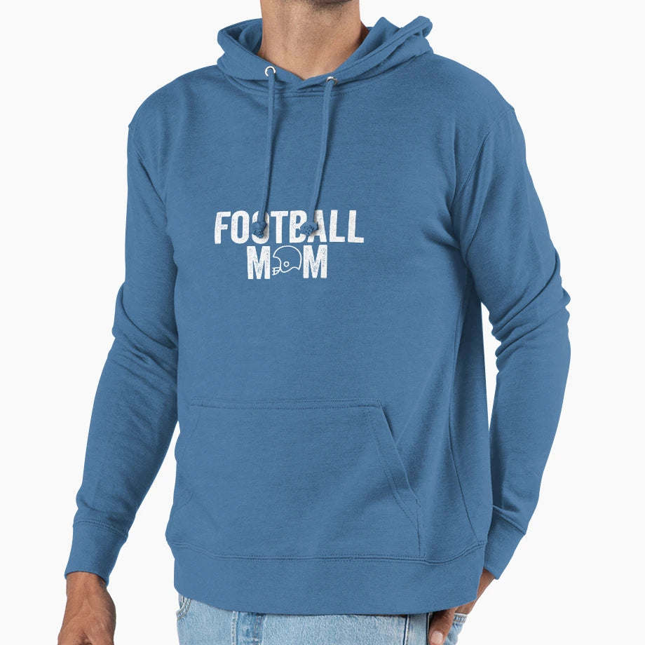 Football Mom White Hoodie - Graphic Print Men Women - T-Shirt, Sweatshirt, Hoodie