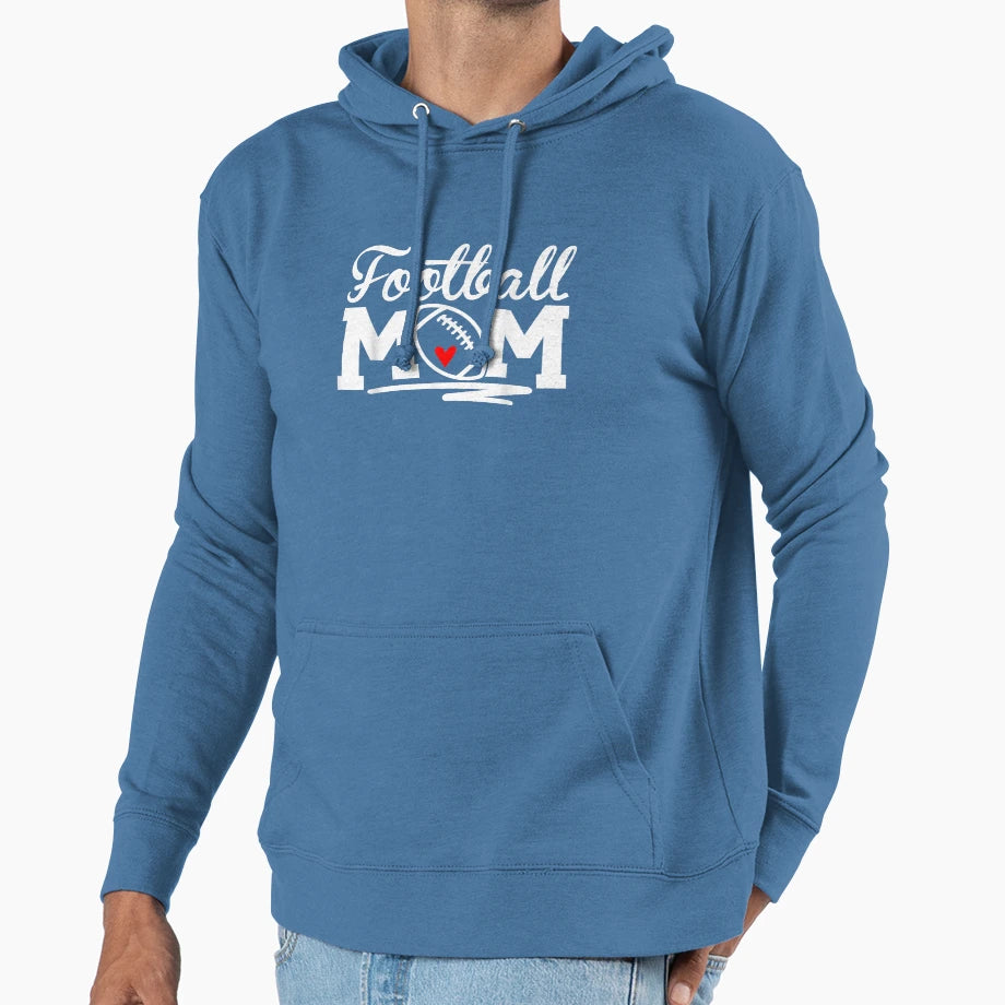 Proud Football Mom Supportive Mom Hoodie - Streetwear Style Unisex - T-Shirt, Sweatshirt, Hoodie