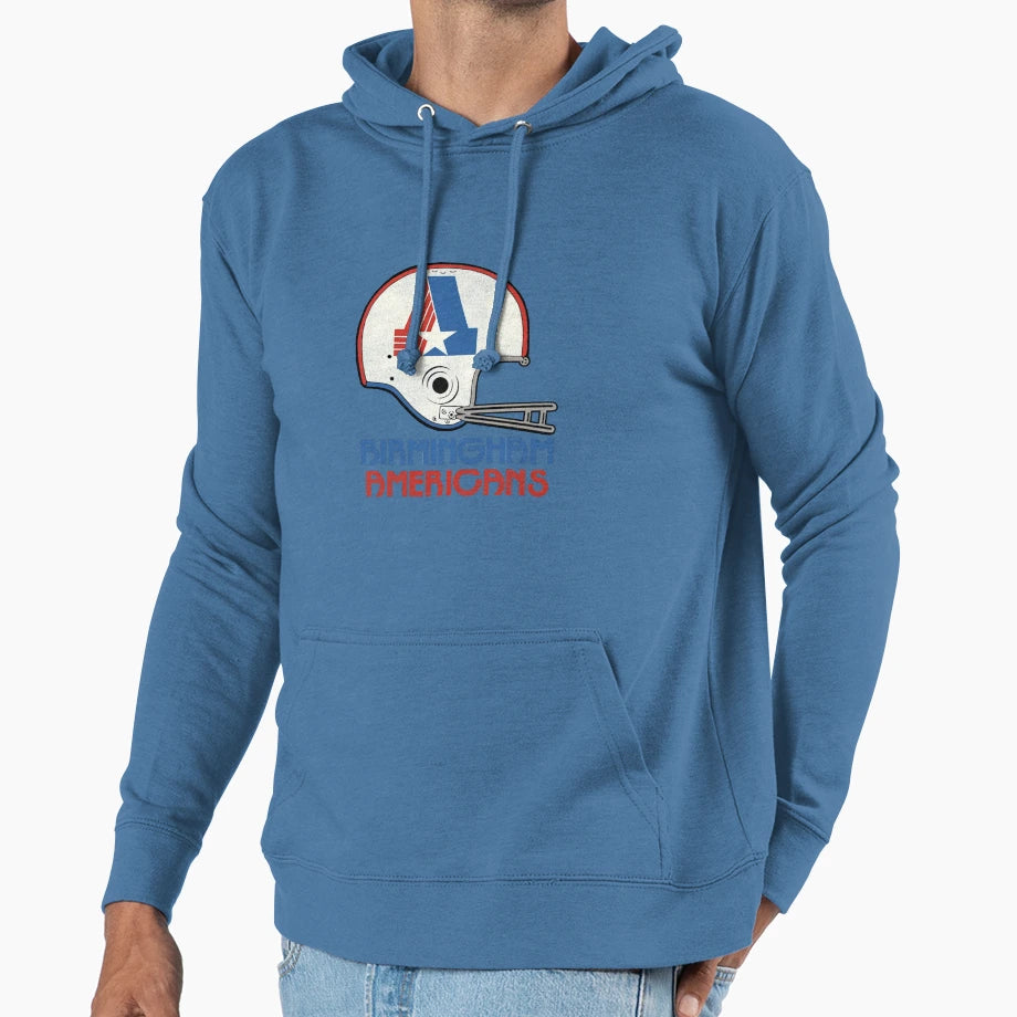 Defunct Birmingham Americans Hoodie - Fun Novelty Design for Adults - T-Shirt, Sweatshirt, Hoodie