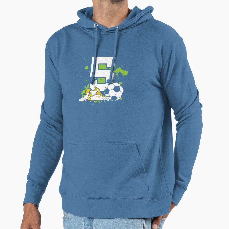 Football Birthday 5 Years Old 5Th Hoodie - Fun Novelty Design for Adults - T-Shirt, Sweatshirt, Hoodie