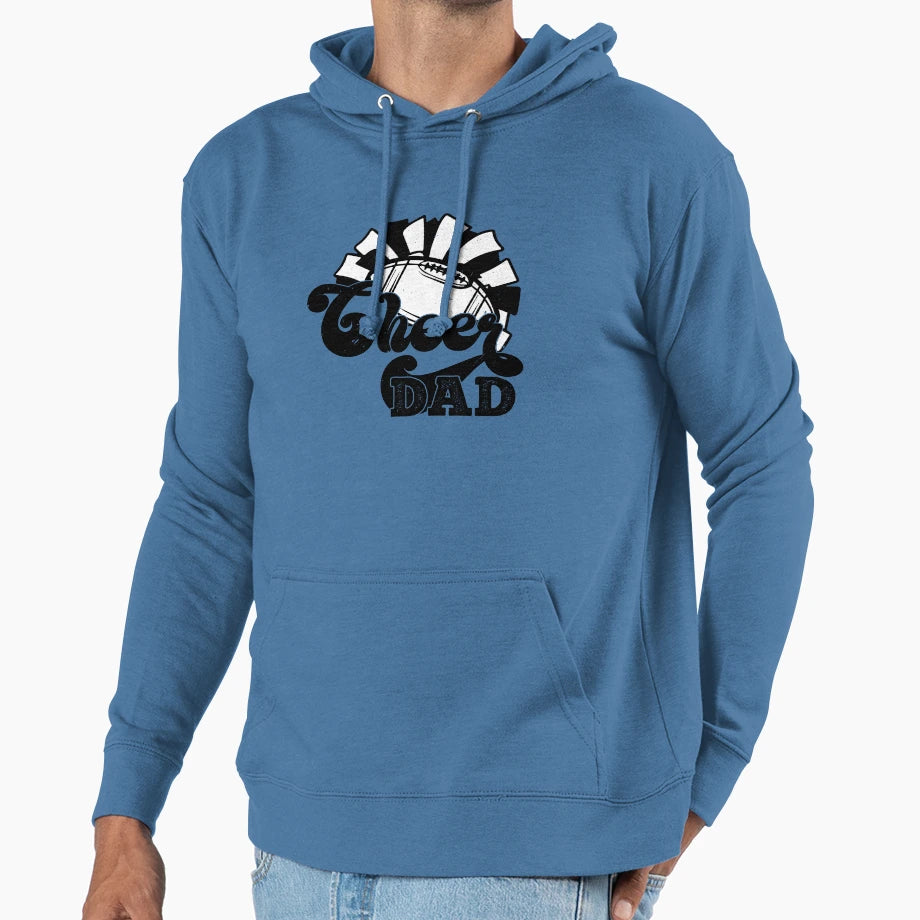 Funny Cheer Football Cheerleading Dad Hoodie - Casual Everyday Wear Unisex - T-Shirt, Sweatshirt, Hoodie