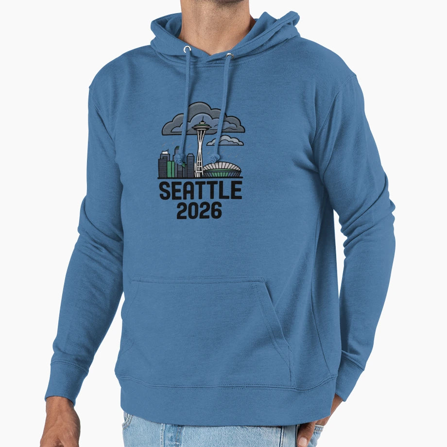 Seattle 2026 Space Needle Stadium Skyline T-Shirt - Trendy Graphic Unisex - T-Shirt, Sweatshirt, Hoodie