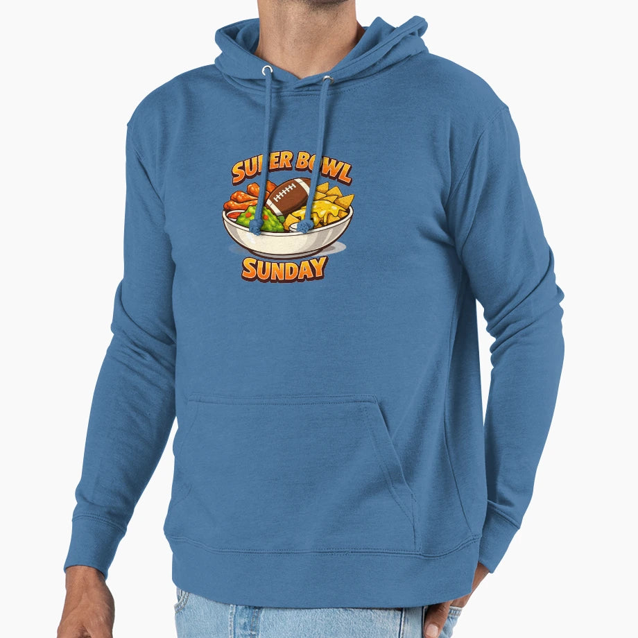 Super Bowl Food Lover Funny Game Day Hoodie - Custom Art Print for Adults - T-Shirt, Sweatshirt, Hoodie