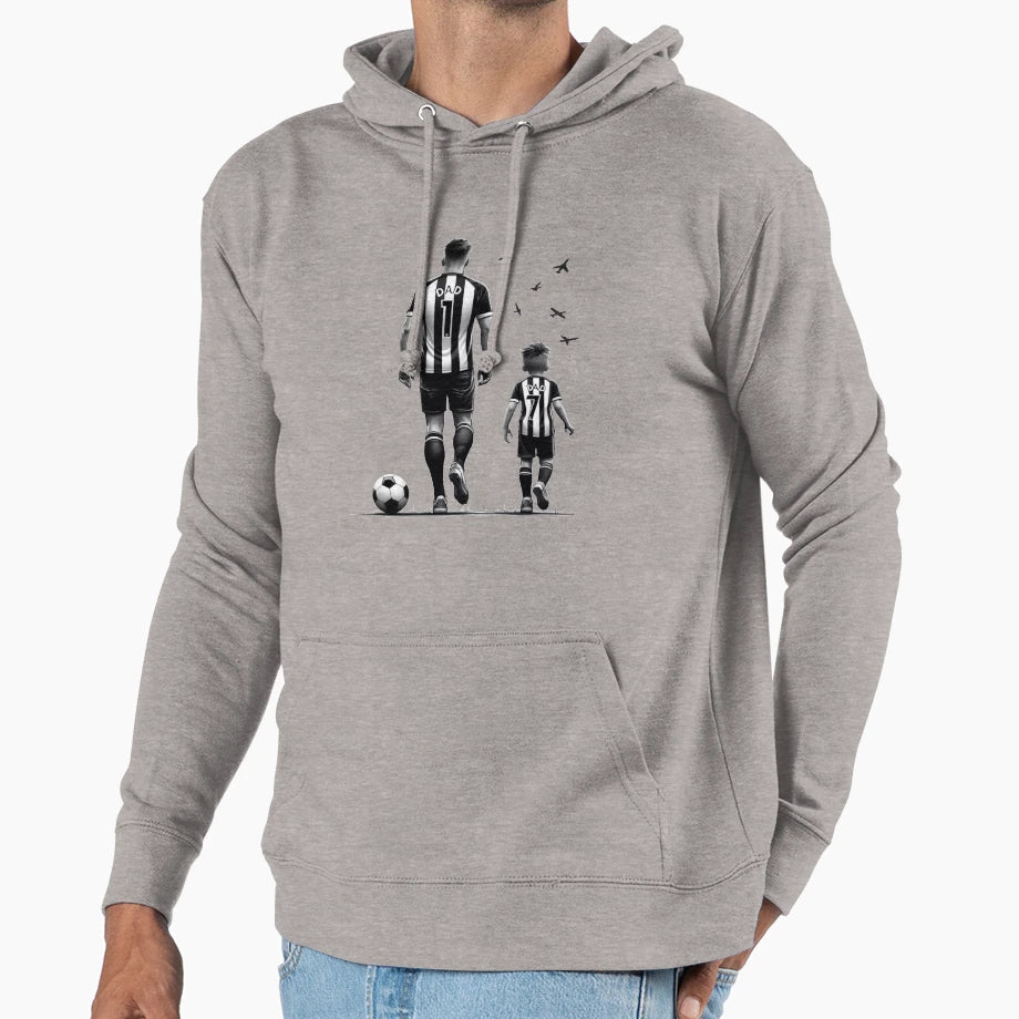 Dad And Son Football Binds Us Hoodie - Custom Art Print for Adults - T-Shirt, Sweatshirt, Hoodie