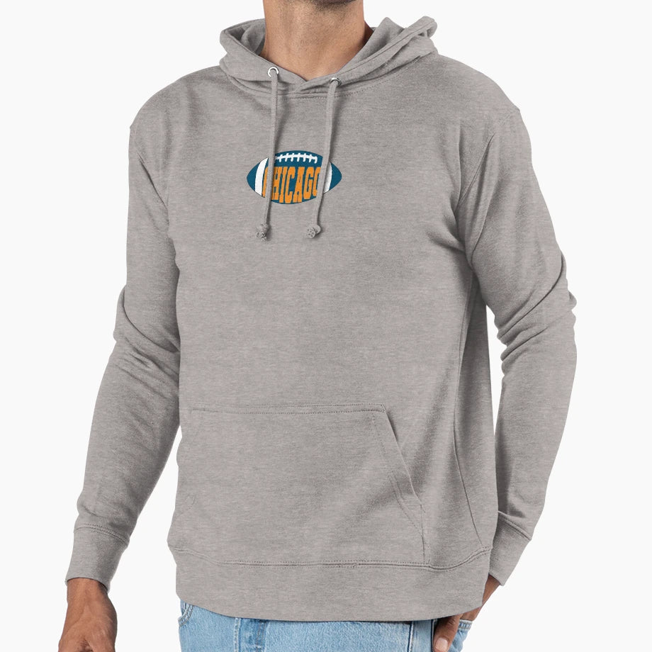 Chicago Football Hoodie - Minimalist Print Men Women - T-Shirt, Sweatshirt, Hoodie