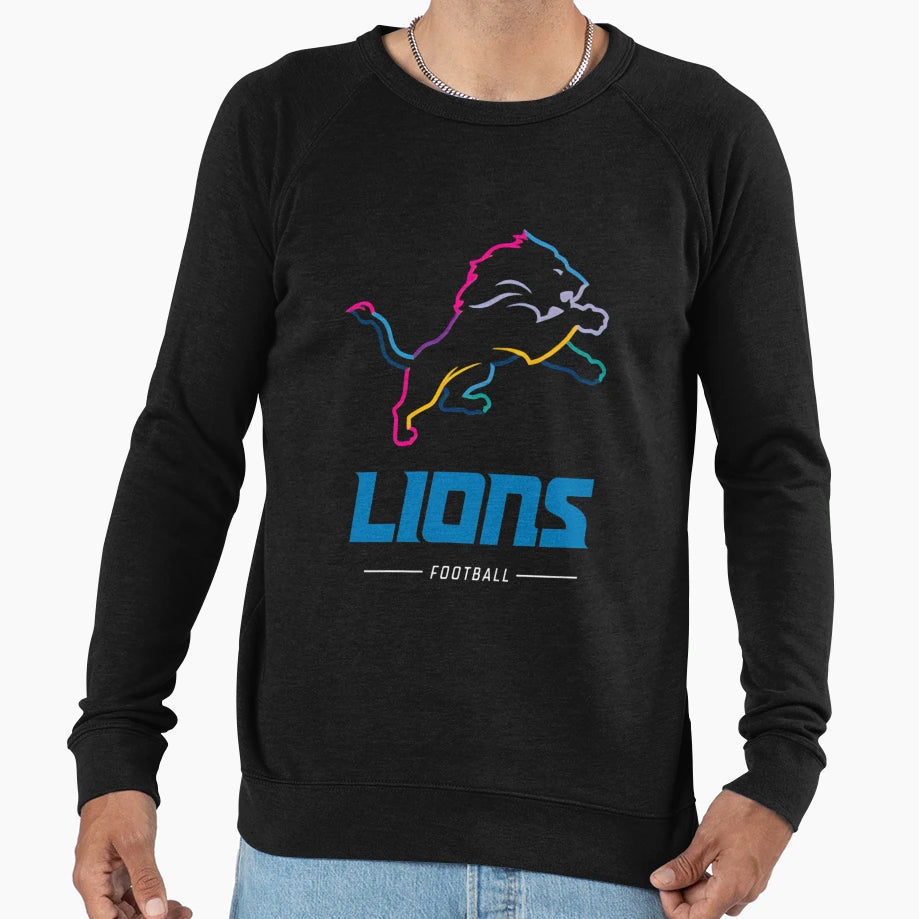 Detroit Lions Team Lockup Kt 172 Sweatshirt - Aesthetic Graphic Men Women - T-Shirt, Sweatshirt, Hoodie